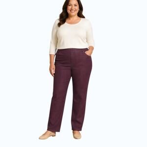 NWT Ruby Rd. Purple Denim Pull-On Jeans Women's Size 22W